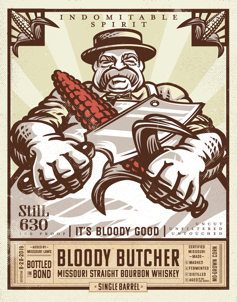 Bloody Butcher Missouri Bourbon Whiskey Poster 11" x 14"