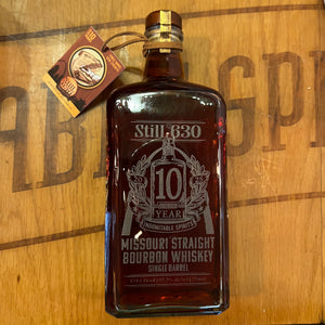 10 YEAR Missouri Bourbon Whiskey - Single Barrel - Cask Strength 750mL