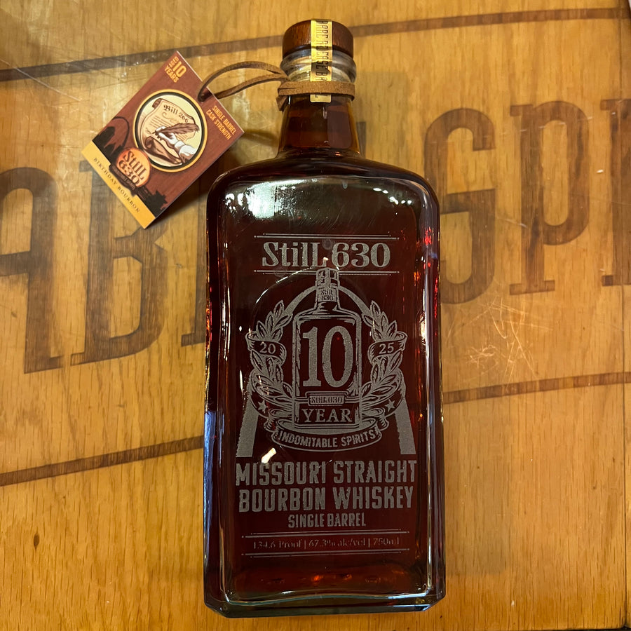10 YEAR Missouri Bourbon Whiskey - Single Barrel - Cask Strength 750mL