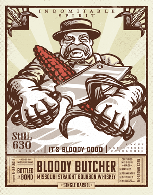 Bloody Butcher Missouri Bourbon Whiskey Poster 11" x 14"